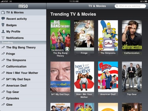 Miso application main screen.