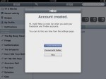 Miso iPad application--account created.