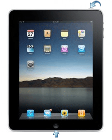 How to "reboot" an iPad. Reboot an iPad by holding down the two buttons until the white Apple logo appears.