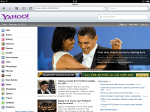 Safari on Yahoo!. Note the specialised web address ending with /tablet/.