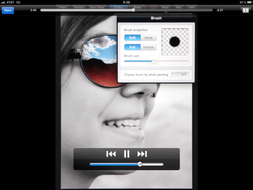 Video showing brush sizes and types.
