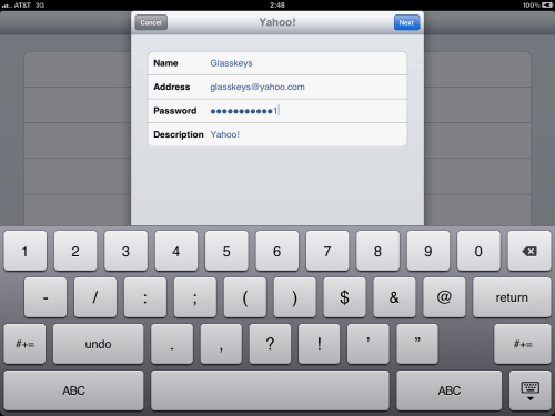 Email address field entries.