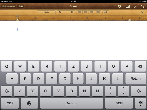 German keyboard layout in use.