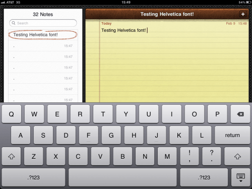 Testing use of Helvetica font.