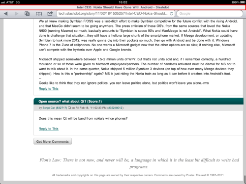 Safari on iPad - bottom of page.