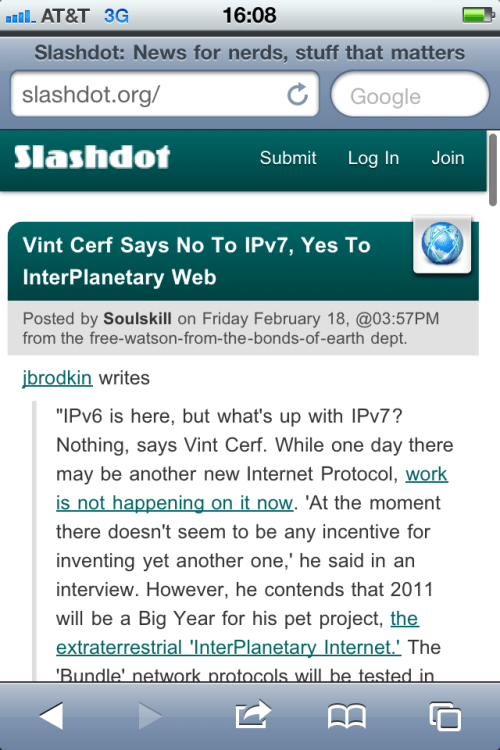 Safari on iPhone - top of page.