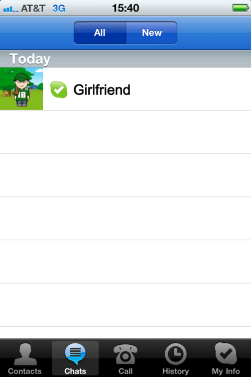 After you initiate the call, tap the Chat button at bottom.