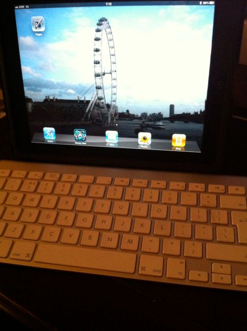 iPad and bluetooth keyboard.