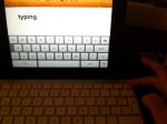 iPad screen keyboard appears after pressing Eject key.