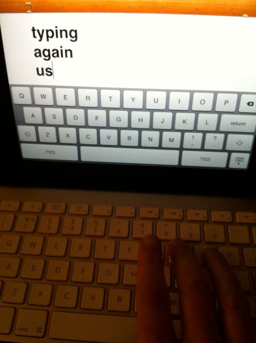 Switching back to bluetooth keyboard.