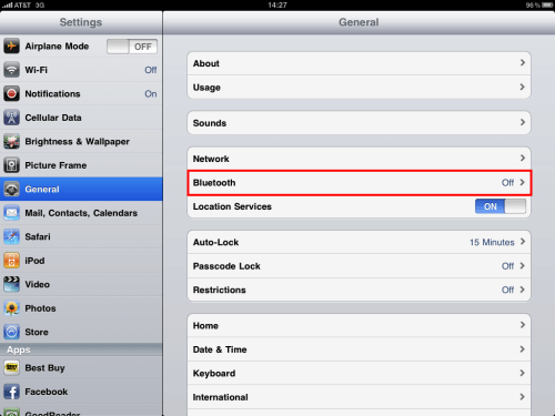 Open Settings, tap General, then tap Bluetooth.