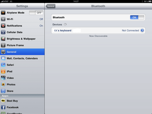 Turn On Bluetooth and ensure proper keyboard is selected.