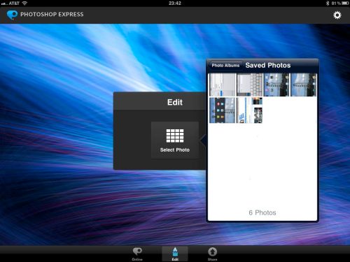 Selecting a photo to edit.
