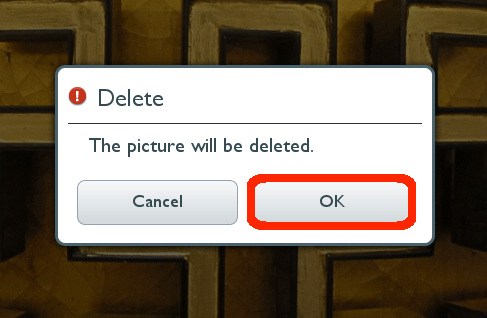 Tap OK to delete image.