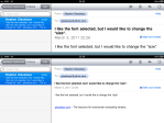 New Mail font size at top, old Mail font size at bottom.