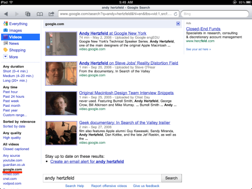 Filter video to match google.com.