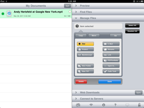 Selecting video file.