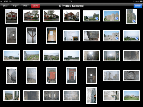 Five photos selected.