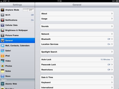 Select General settings.