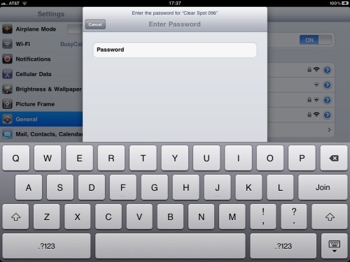 Blank password entry field.
