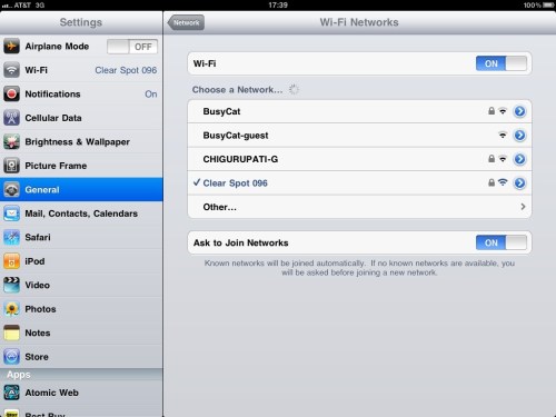Joined wireless network indicated in blue.