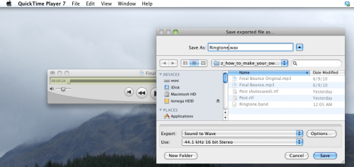 Exporting to WAV file.