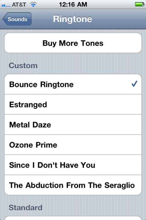 New ringtone appears in the list.