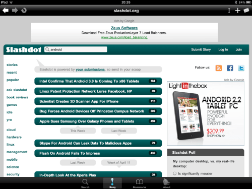 Search results shown.