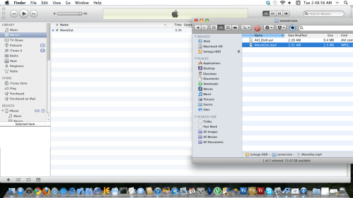 Place MP4 file in iTunes Movies folder.