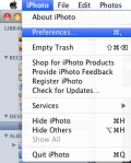 Select Preferences under the iPhoto menu.