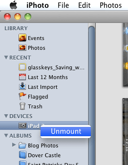 Unmount iPad or iPhone when finished.