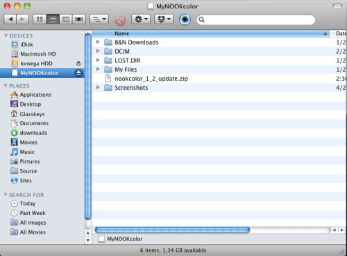 Copy is finished, eject the Nook Color.