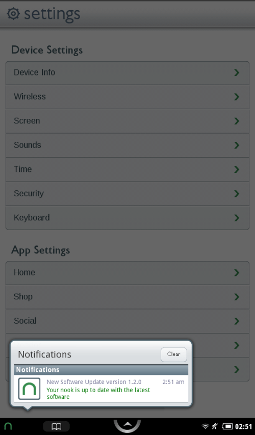 Successful update message.