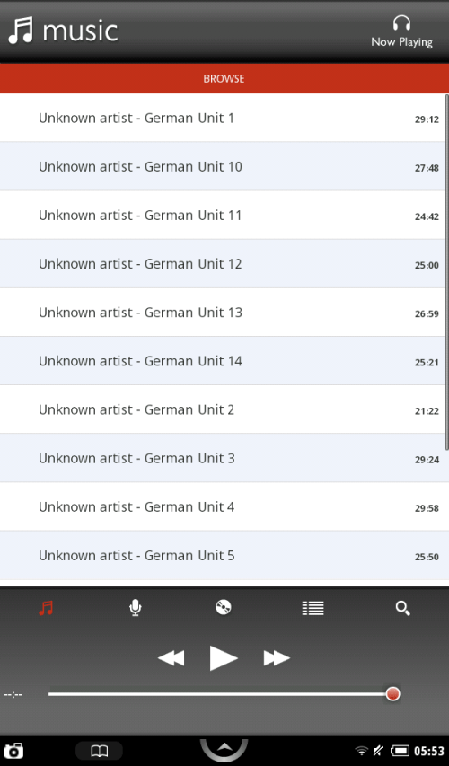 Music out of proper order.