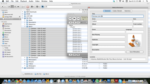 Changing Title information for the track.