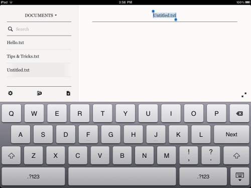 Naming the document.