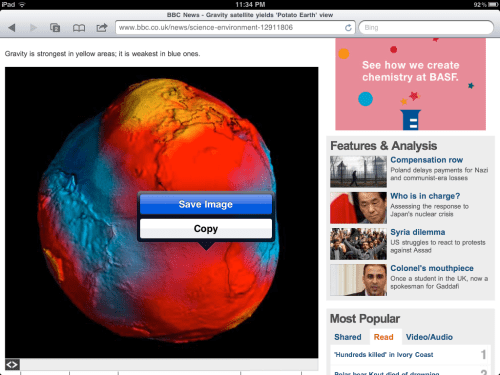 Tap and hold on image, then select Save Image.