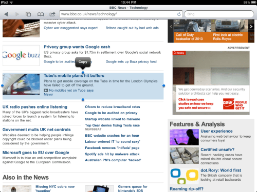 Selecting only text is difficult.