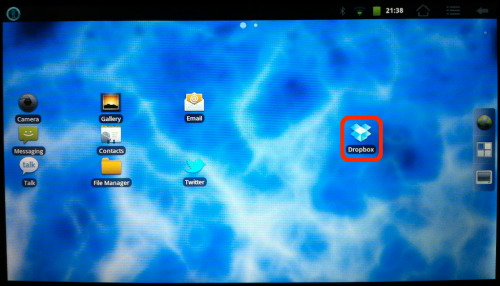 Dropbox on CM7 desktop.