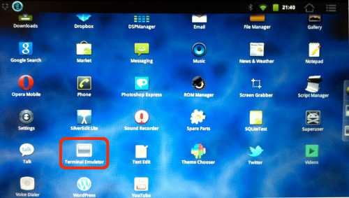 Terminal Emulator application.