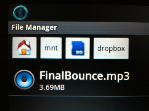 File Manager view of dropbox download folder.