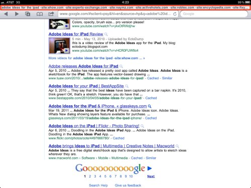 Google search results.