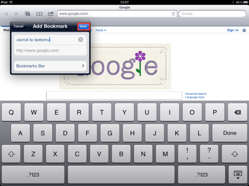 Tap the blue Save button.
