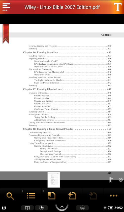 Creating a bookmark with display at upper left.