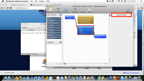 Click Window, then Design Window button.
