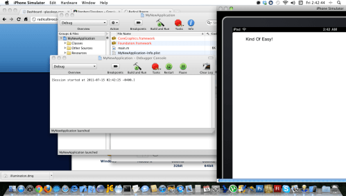View of Simulator window.