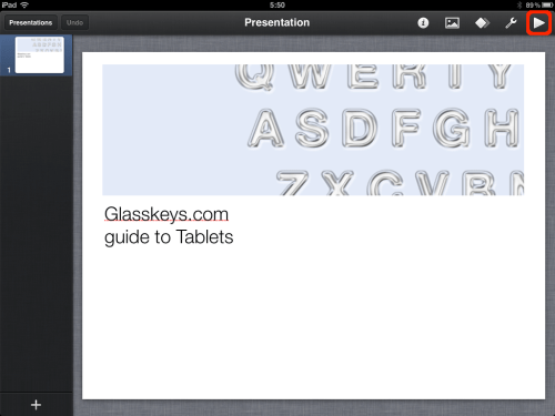 Presentation with slides at left.