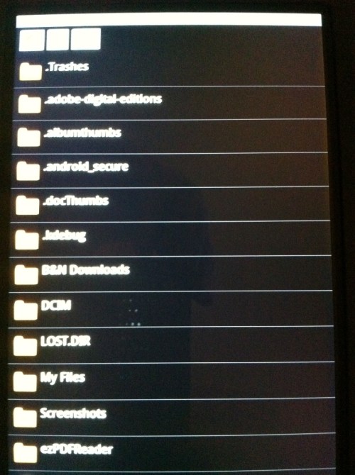 Listing of emmc folder.