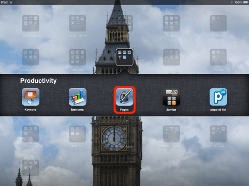 Using Pages to demonstrate AirPrint.