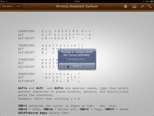 Contacting printer on local network.